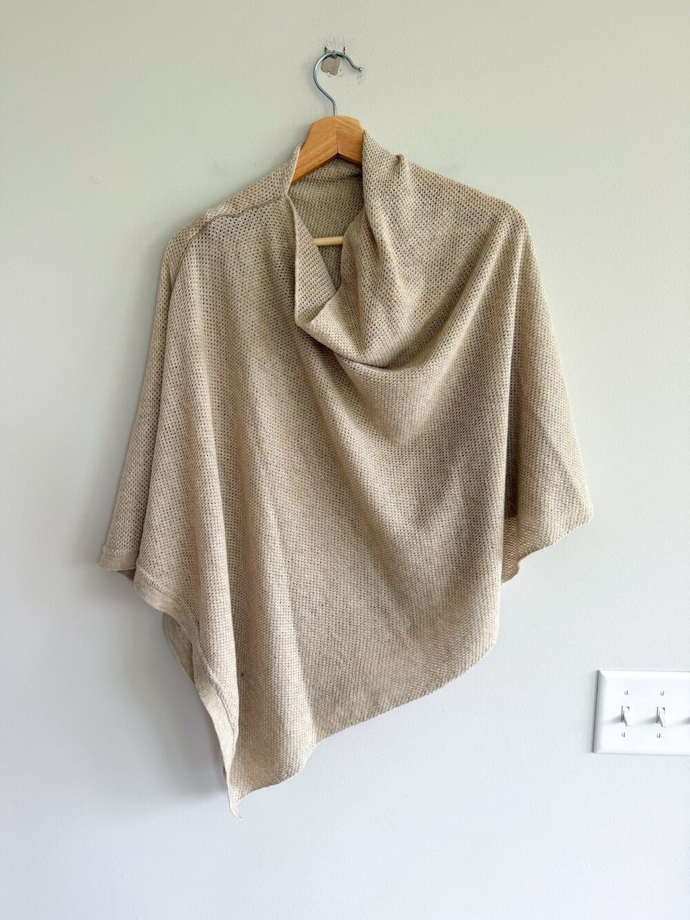 We Are Amma Natural Cocoon Multi Use Knit Poncho Nursing Cover Cream OS